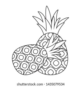 fresh pineapples fruits isolated icon