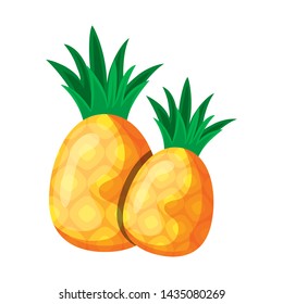 fresh pineapples fruits isolated icon