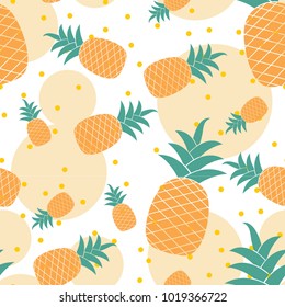 Fresh Pineapples seamless pattern vector background