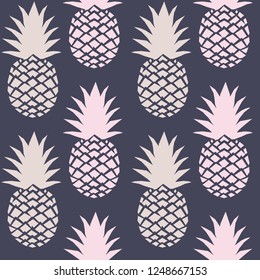 Fresh Pineapples Vector Repeat Seamless Pattrern. Great for fabric, packaging, wallpaper, invitations.