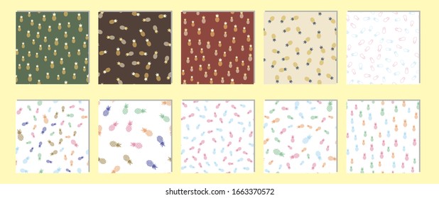 Fresh Pineapples Vector Seamless Pattern