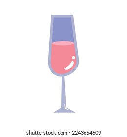 fresh pink wine cup drink icon