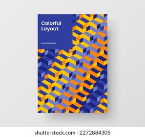 Fresh placard A4 design vector layout. Original mosaic shapes flyer illustration.