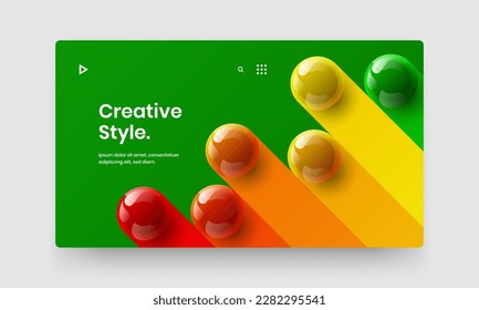 Diseño vectorial de rótulo fresco. Ilustración del sitio de bolas realistas y modernas.