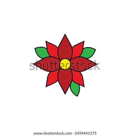 fresh poinsettia vector type icon