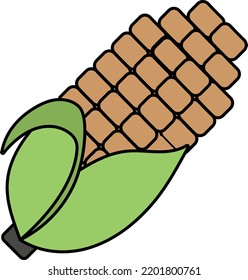 Fresh pole corn Vegetable Vector Icon Design, Autumn or Fall activities Symbol, Dry weather Sign, Temperate climates Elements Stock illustration, Corn on the Cob Concept, 