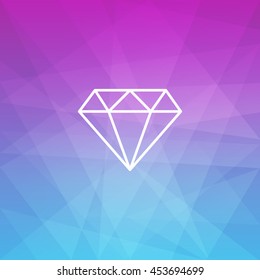 Fresh Polygonal background with modern Diamond Icon. Vector illustration