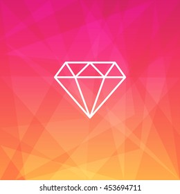 Fresh  Polygonal background with modern Diamond Icon. Vector illustration