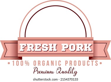 Fresh pork organic product logo template illustration