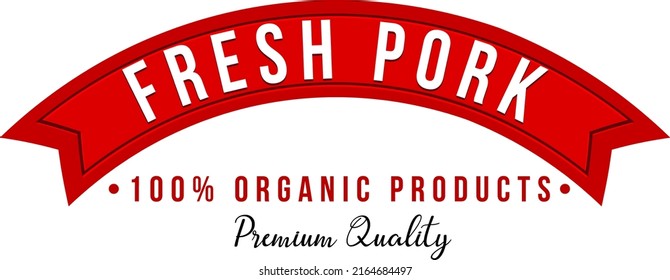 Fresh Pork Word Logo Design For Organic Meat Products Illustration