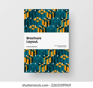 Fresh poster design vector concept. Modern mosaic pattern corporate cover layout.