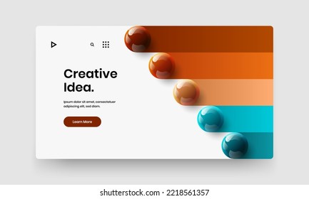 Fresh poster vector design layout. Unique realistic balls horizontal cover illustration.