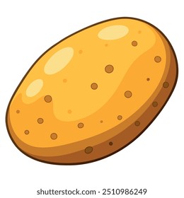 Fresh Potato Art, Vector, Icon and Graphic, Flat Vegetables Illustration Design On White Background