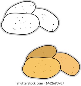 Fresh potato, illustration, vector on white background.