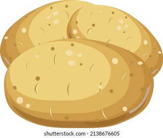 Fresh potato, illustration, vector on a white background.
