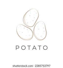 Logotipo de ilustración de la línea raíz de la Papa fresca
