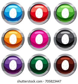Fresh potato set icon isolated on white. 9 icon collection vector illustration