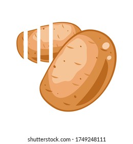 
Vector fresco de patata con fondo blanco
