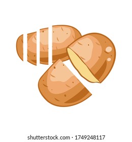 
Fresh potato vector with white background