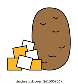 fresh potatoes line icon vector. fresh potatoes sign. isolated symbol illustration