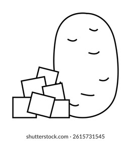 fresh potatoes line icon vector. fresh potatoes sign. isolated contour symbol black illustration
