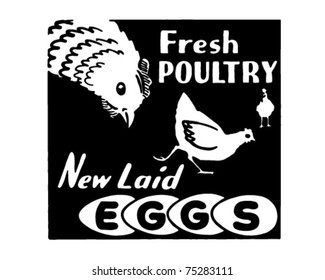 Fresh Poultry - Retro Ad Art Banner