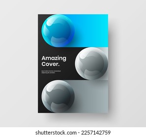 Ilustración vectorial de diseño de presentación reciente. Diseño de portada de libros de bolas 3D vívido.