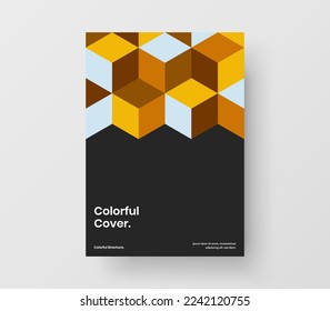 Fresh presentation design vector template. Unique geometric pattern postcard concept.