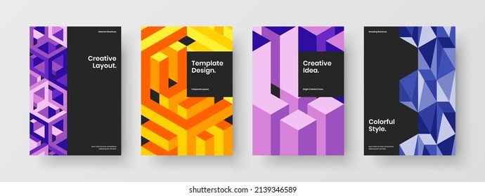 Fresh presentation vector design illustration set. Creative geometric shapes cover layout collection.