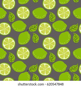 Fresh print with lime. Seamless pattern
