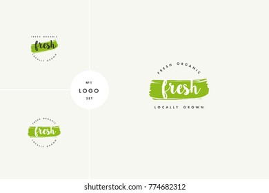 Fresh product icons and elements collection for food market, ecommerce, organic products promotion, healthy life and premium quality food and drink