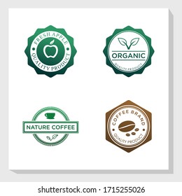 fresh product logo design template vector, nature food and drink logo template