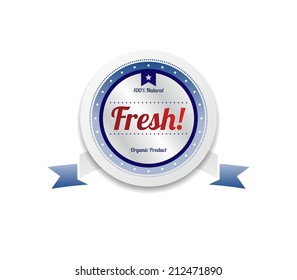 fresh product sale and quality label sticker
