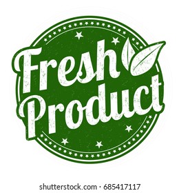 Fresh product sign or stamp white background, vector illustration