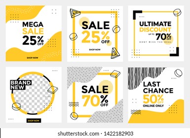 Fresh promotion square web banner for social media mobile apps. Elegant sale and discount promo backgrounds with abstract pattern