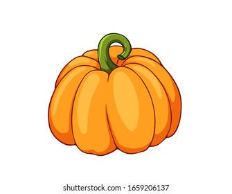 Fresh pumpkin. Cartoon vector icon isolated on white background.