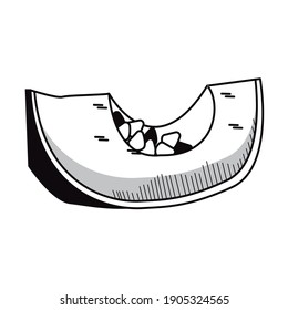 fresh pumpkin half vegetable drawn isolated icon vector illustration design