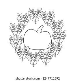 fresh pumpkin label on white background