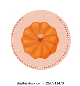 fresh pumpkin label on white background
