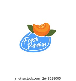 Ilustração de vetor de rótulo de abóbora fresca