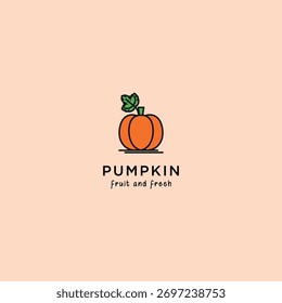 Plantilla de diseño de logotipo de calabaza fresca
