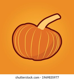 fresh pumpkin on orange background