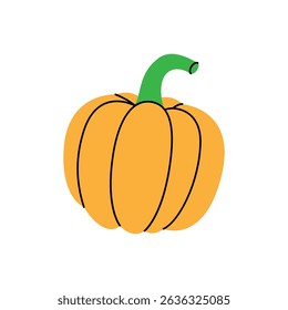 Fresh pumpkin. Organic vegetable. Vector illustration