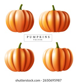fresh pumpkins isolated on the white background.organic natural foods,autumn,halloween and thanksgiving concept clip art design vector illustration.