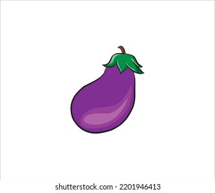 Fresh purple eggplant illustration vector