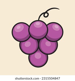La Uva Morada Fresca. Ilustración de vectores aislados