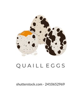 Fresh Quail egg vector illustration logo