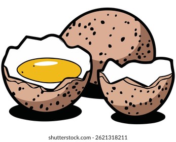 fresh quail eggs brown speckled shells isolated vector illustration on white background
