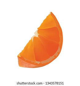 Fresh quarter slice of an orange