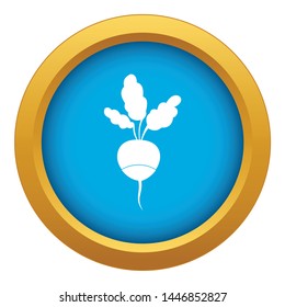 Fresh radish icon blue vector isolated on white background for any design